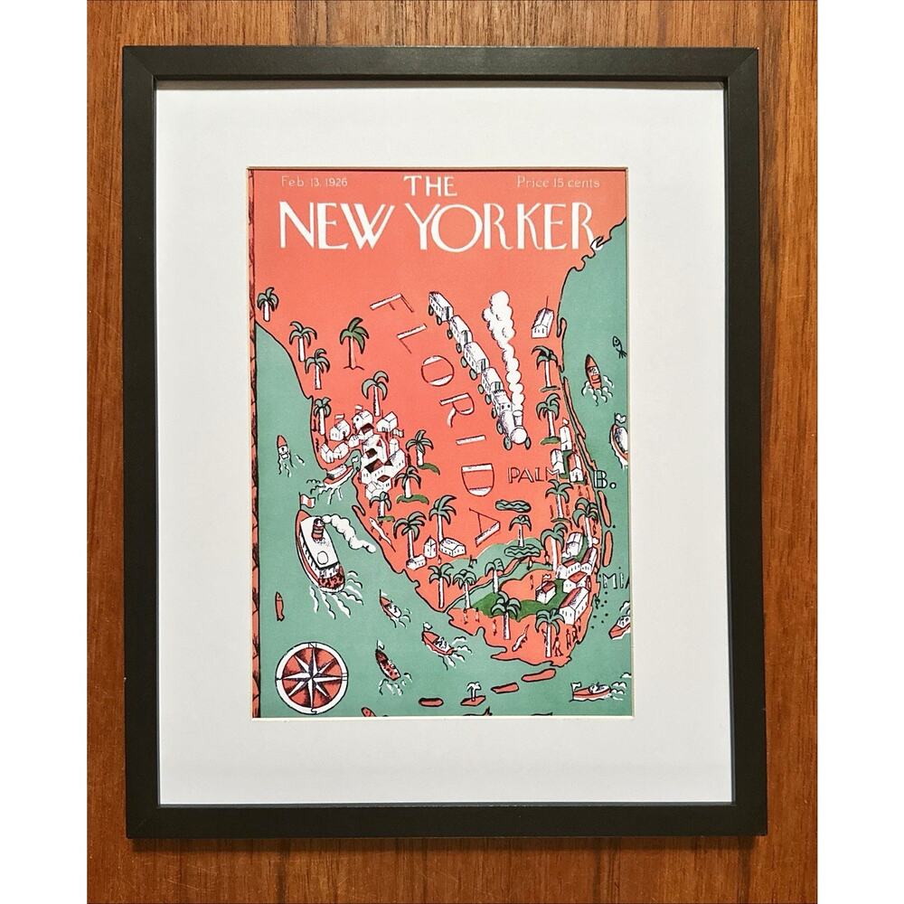 Framed 1926 THE NEW YORKER Magazine Feb 13 Florida Ilonka Karasz